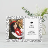 Carte photo diplômé Silver Confetti (Debout devant)