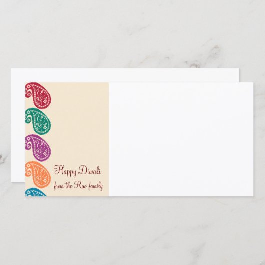 Carte photo Diwali (Devant / Derrière)