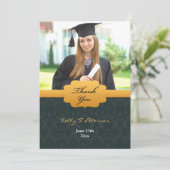 Carte photo d'or noir Merci (Debout devant)