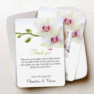 Carte Photo d'orchidées blanches de condoléances 3,5"x5"