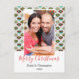 Carte photo d'ornements de Noël