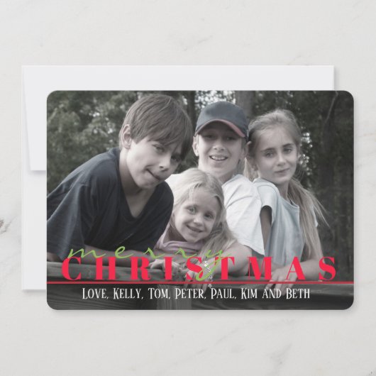 Carte photo double face avec points rouges et vert (Devant)