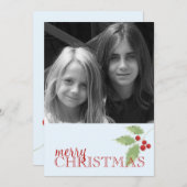 Carte photo double face Holly Sprig (Devant / Derrière)