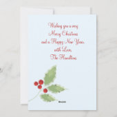 Carte photo double face Holly Sprig (Dos)