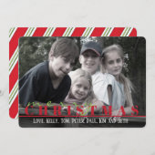 Carte photo double face rouge et vert rayé (Devant / Derrière)