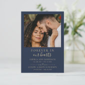 Carte Photo Double Mémorial Gold Blue Prayer Card (Debout devant)