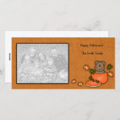 Carte photo d'ours de nounours de citrouille (Devant / Derrière)