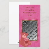 Carte photo d'ours en peluche V-Day (Devant / Derrière)