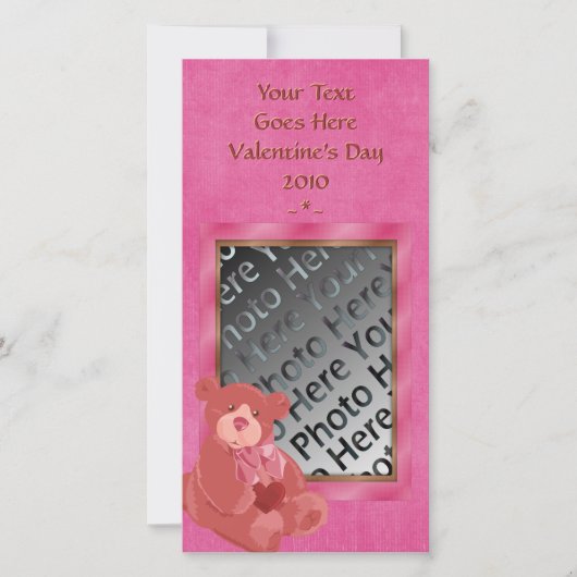 Carte photo d'ours en peluche V-Day (Devant)