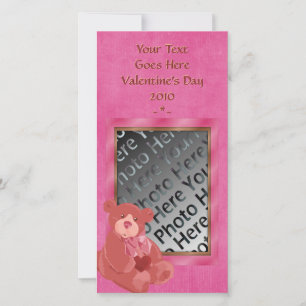 Carte photo d'ours en peluche V-Day