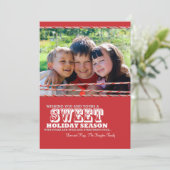 Carte photo doux 5x7 de Noël de sucre de canne (Debout devant)