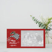 Carte photo - Drapeau de course Noël (Debout devant)