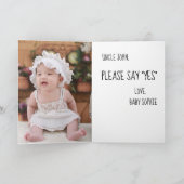 Carte Photo drôle moderne de proposition de parrain (Intérieur)