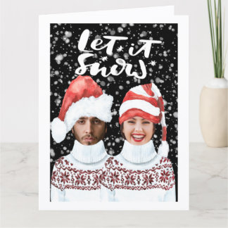 Carte Photo drôle personnalisé Noël Laissez tomber la ne