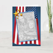 Carte Photo du drapeau patriotique américain (Devant)