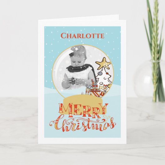 Carte photo du Globe des neiges de l'arbre de Noël (Devant)