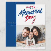 Carte photo du Jour commémoratif rouge, blanc et b (Devant / Derrière)