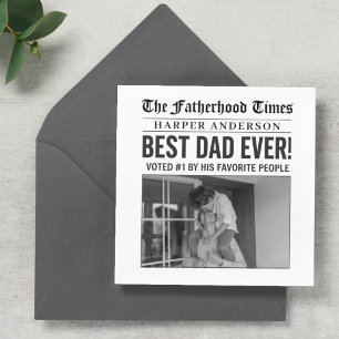 Carte Photo du journal personnalisé Best Papa Ever