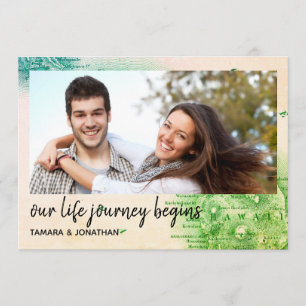 Carte photo du mariage de destination à Hawaii - E