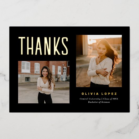 Carte photo du Merci de  de graduation (Recto)