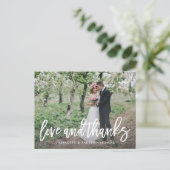 Carte photo du Merci Mariage brossé (Debout devant)