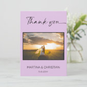 Carte Photo du Merci Mariage de lavande (Debout devant)