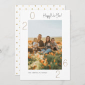 Carte photo du Nouvel An 2023 d'or (Devant / Derrière)