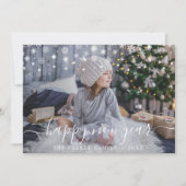 Carte photo du Nouvel An Neige (Devant)