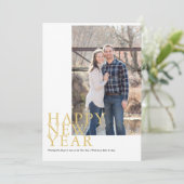 Carte photo du Nouvel An typographique moderne (Debout devant)