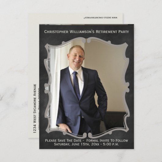 Carte photo du parti de retraite Enregistrer la da (Devant / Derrière)