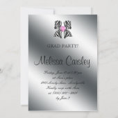 Carte photo du Zebra Bow Graduation Party (Dos)