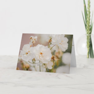 Carte Photo d'une élégante rose blanche Joyeuse Fête des