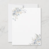 Carte Photo Dusty Blue Floral Wedding Enregistrer la dat (Dos)