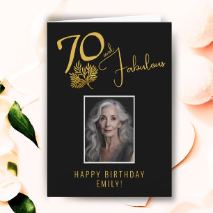 Carte Photo élégant 70 ans et fabuleux Twig 70e annivers