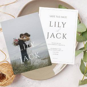 Carte photo élégant avec typographie moderne