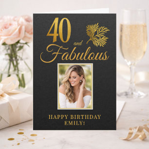 Carte Photo élégant de 40 ans et de brindilles fabuleuse