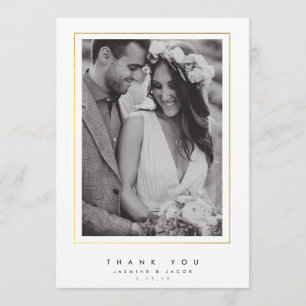 Carte photo élégant de Merci de mariage