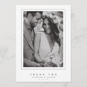 Carte photo élégant de Merci de mariage