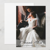 Carte photo élégant de Merci de mariage (Devant / Derrière)