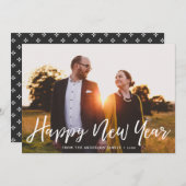 Carte photo élégant de nouvelle année de la (Devant / Derrière)