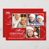 Carte photo élégant de vacances de cristaux (Devant / Derrière)