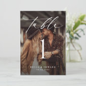 Carte photo élégant du numéro de table (Debout devant)