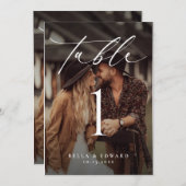 Carte photo élégant du numéro de table (Devant / Derrière)