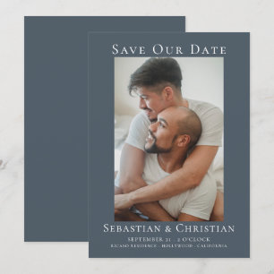 Carte Photo Elegant Enregistrer Le Mariage Date