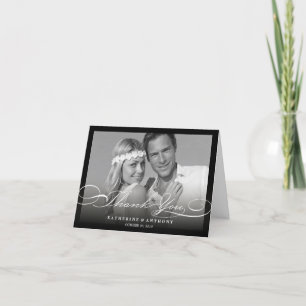 Carte photo élégant simple de mariage de manuscrit