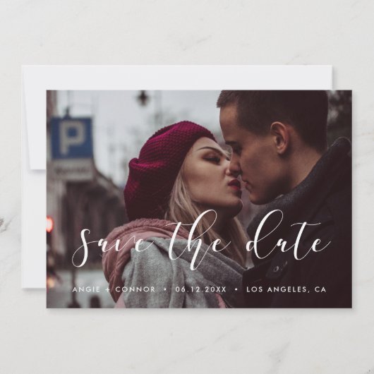 Carte photo élégante de save the date (Devant)