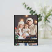 Carte photo élégante et joyeuse pour le nouvel an (Debout devant)