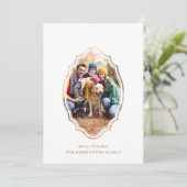 Carte Photo En Bois Et Blanc Minimal Moderne (Debout devant)