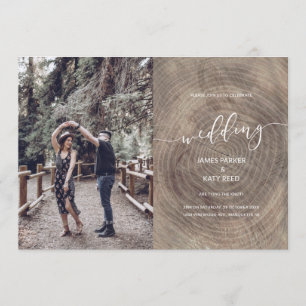 Carte photo en bois rustique