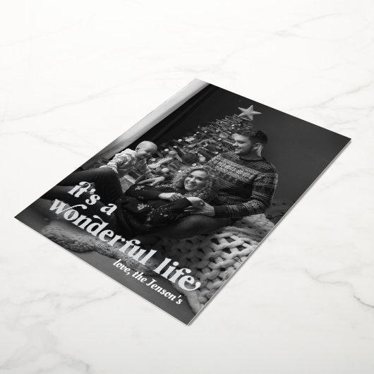 Carte photo en feuille d'or C'est une vie merveill (Rotation)